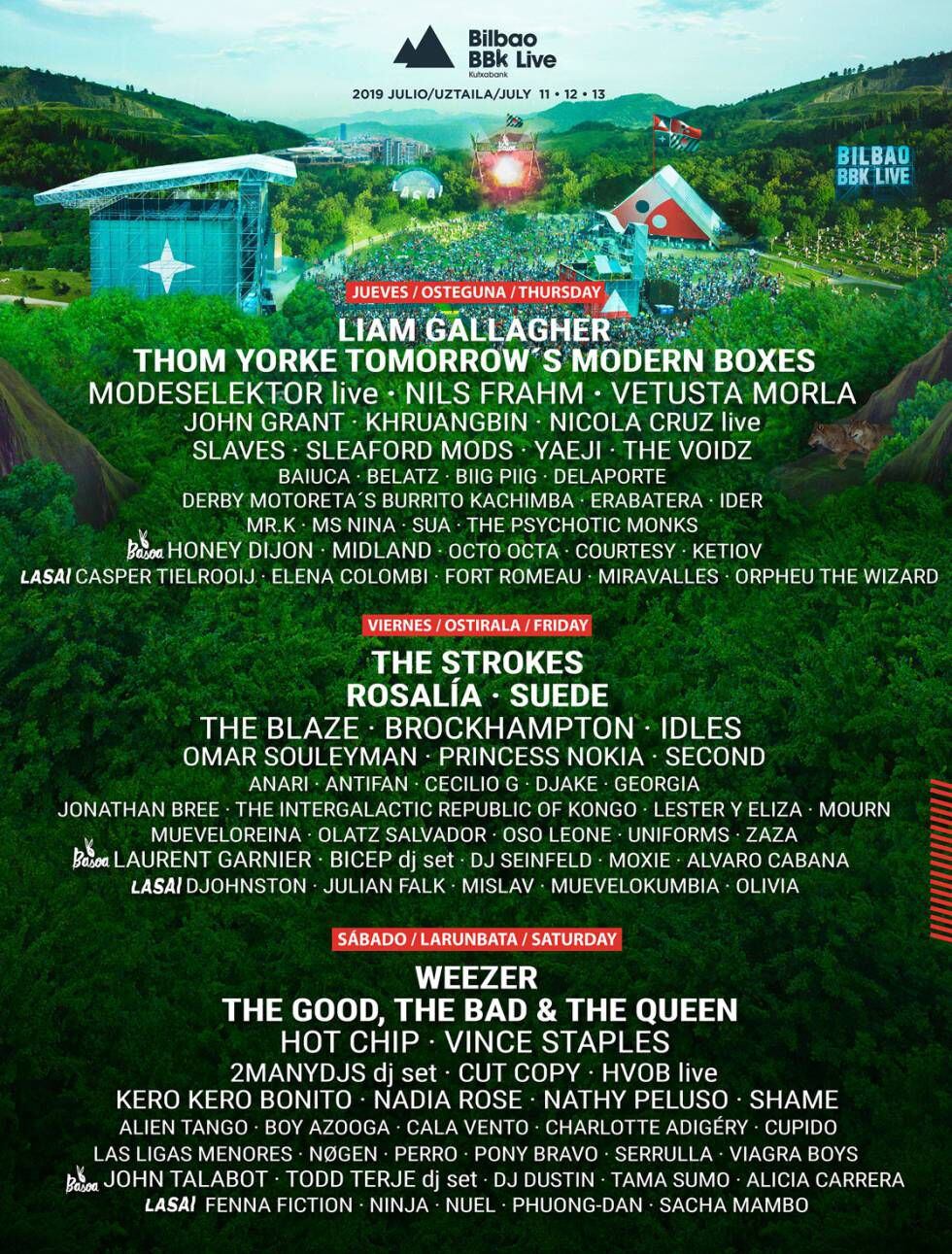 Cartel del Bilbao BBK Live 2019.