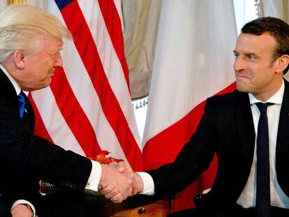 El presidente de EE UU, Donald Trump, y su homólogo francés, Emmanuel Macron.