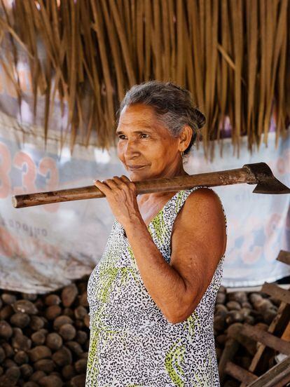 Ivonete es una de las líderes de las 'quebradeiras' de coco babaçu, las organizaciones de mujeres de la Amazonia brasileña que conviven con las palmas y extraen de ellas su sustento. Se refieren a ella respetuosamente como "madre".
