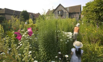 Jardín de la casa natal de Shakespeare en Startford-upon-Avon.