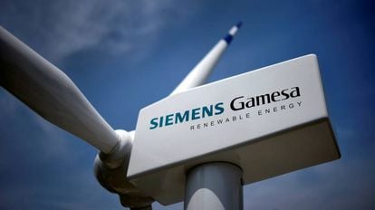 Un modelo de una turbina de Siemens Gamesa en Zamudio, España.
