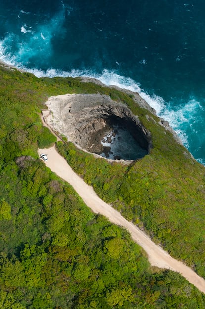 El Gueule Grand Gouffre, en la isla de Marie-Galante (Guadalupe).