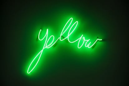 Vista de 'Yellow', una instalación del artista francés Bertrand Lavier que forma parte de la exposición inaugural de la Colección Pinault, en París.