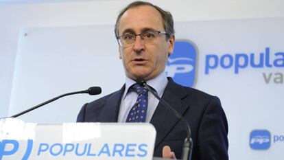 Alfonso Alonso en una comparecencia reciente en Vitoria.