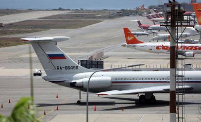 Un avión ruso en el aeropuerto Simón Bolivar de Caracas, el 24 de junio. 