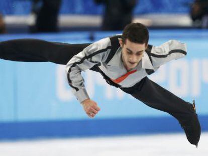 Javier Fernandez durante la prueba de este viernes