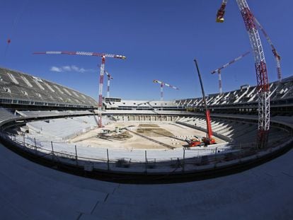 El estado de las obras de La Peineta, la semana pasada.