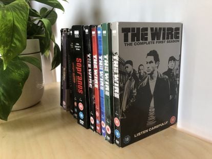 La colección en DVD de 'The Wire', cuya primera temporada se emitió en 2002, y otras series de HBO y películas.