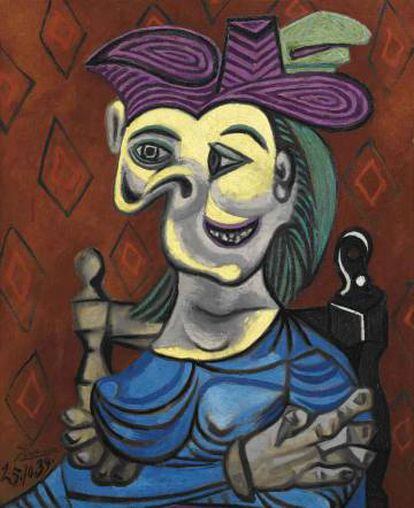 El óleo 'Femme assise, robe bleue', de Pablo Picasso, fue subastado hace dos meses por Christie’s. La obra, de 1939 e inspirada en una de las amantes del pintor, alcanzó un valor de 49 millones de euros.