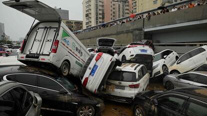 Consecuencias de un diluvio en la provincia de Henan, en el centro de China.