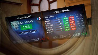 Bolsa española en la sesión de ayer, 11 de marzo.
