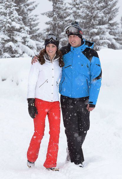 Guillermo de Inglaterra y Kate Middleton, durante un viaje a los Alpes franceses.