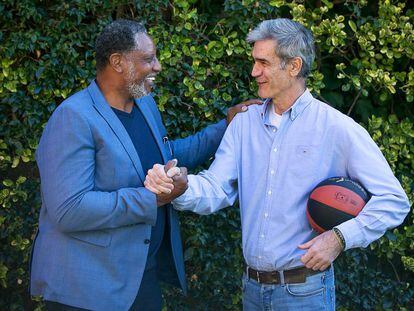 Audie Norris y Antonio Martín, antes de la charla en la sede de la ACB en Barcelona.