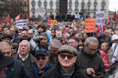 Manifestación por la defensa de las pensiones en Madrid.