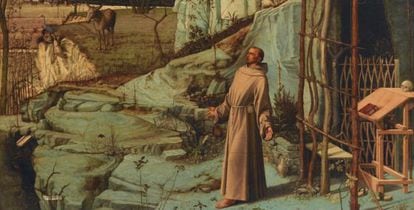 Cuadro sobre san francisco de Asís de Giovanni Bellini en la Frick Collection de Nueva York