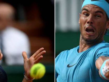 Dominic Thiem y Rafael Nadal, este año en Roland Garros.