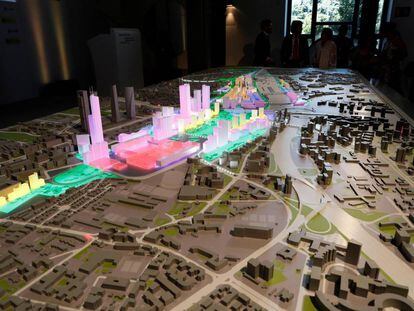 Presentación de la maqueta del proyecto Madrid Nuevo Norte, el pasado 27 de julio. 