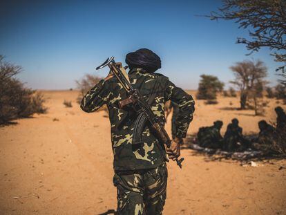 Miembros del Frente Polisario en el Sáhara Occidental, en enero del año pasado.