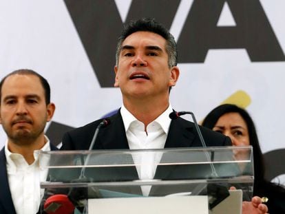 El presidente del PRI, Alejandro Moreno, durante un acto público en junio de 2022 en Ciudad de México.