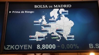 Mapas de las primas de riesgo europeas ayer jueves