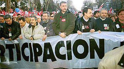 José Ricardo Martínez, Rafael Simancas, Gaspar Llamazares, Cándido Méndez, José María Fidalgo, José Luis Rodríguez Zapatero, Fausto Fernández y Javier López.