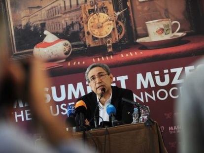 Orhan Pamuk, durante la presentaci&oacute;n del Museo de la Inocencia en Estambul, en abril de 2012.