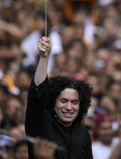 Gustavo Dudamel, durante un concierto gratuito en Caracas.