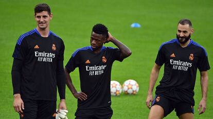 Courtois, Vinicius y Benzema, esta temporada.