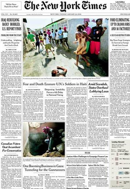 Portada de 'The New York Times' de hoy.