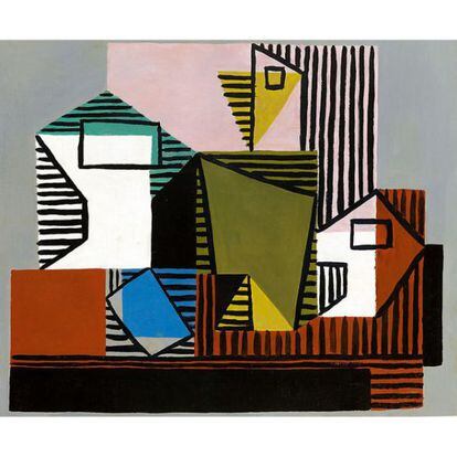 &#039;Compotier, bouteille et verre&#039;, de Pablo Picasso (1922) presentada en Art Basel de Hong Kong.