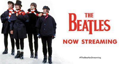 El cartel promocional de la llegada de los Beatles al &#039;streaming&#039;.