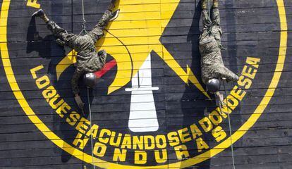 Soldados de la Polic&iacute;a Militar de Honduras.