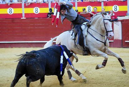 El rejoneador Diego Ventura, ayer en la plaza de Almer&iacute;a.