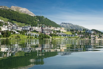 Vista de la localidad alpina de Saint Moritz, situada en el valle suizo de la Engadina.