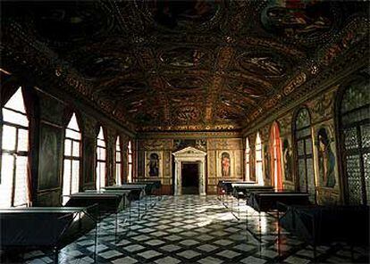 Sala de los Filósofos de la Biblioteca Marciana, en Venecia.