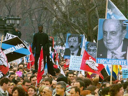 Manifestación de Nunca Máis en Madrid, en febrero de 2003.