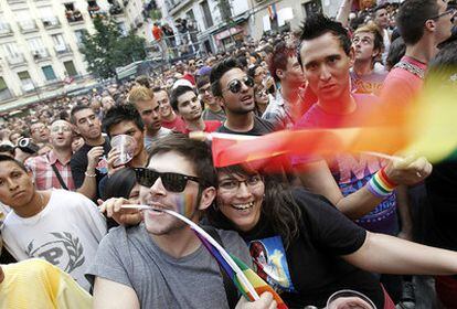 Pregón del día del Orgullo Gay de 2010 en la plaza de Chueca de Madrid.