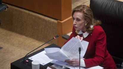 Rosario Green en una sesión en el Senado mexicano en 2011.