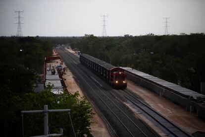 A train on Section 5 of the Mayan Train in Quintana Roo, in May of this year.