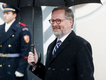 El nuevo primer ministro checo, Petr Fiala, este domingo en Lany, en República Checa.