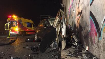 Accidente provocado por un kamikaze en la M50, en septiembre de 2019.