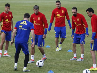 Entrenamiento de la selección española en la Eurocopa.