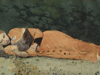 'The New Novel' (1877), de Winslow Homer.