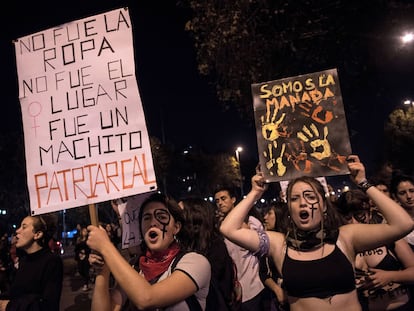 Marcha contra la violencia machista en Santiago de Chile el 11 de mayo de 2018.