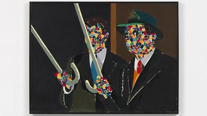 Peintres aveugles, obra de la muestra de Eduardo Arroyo en la galería Marlborough Nueva York.