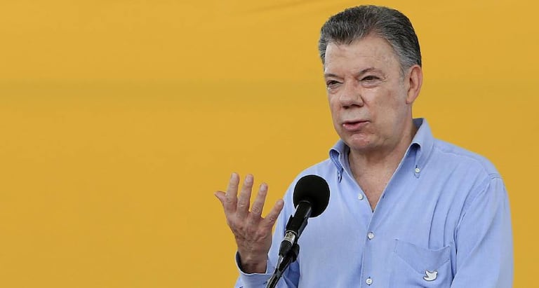 The former president of Colombia Juan Manuel Santos, in a file image.