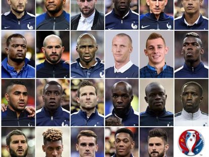 Los 23 convocados por Deschamps para la Eurocopa de Francia 2016.
