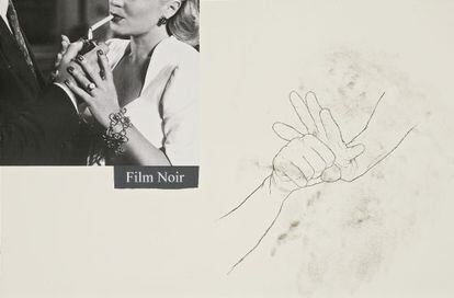 &#039;Film Noir&#039;, 2006. Acetato polivin&iacute;lico, pigmentos, grafite e colagem sobre papel. 
