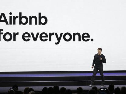 Uno de los cofundadores de Airbnb, Brian Chesky, en un evento en San Francisco. 