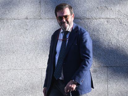 El magistrado conservador Vicente Guilarte a su llegada a una sesión extraordinaria para elegir a los magistrados del Tribunal Constitucional, en la sede del Consejo general del Poder Judicial (CGPJ), el 27 de diciembre de 2022.